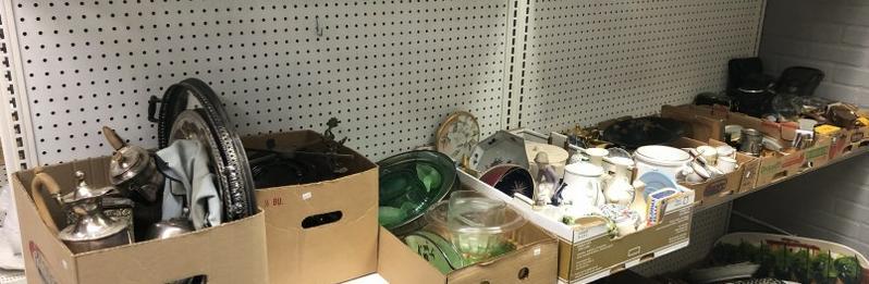 BIG Estate shelf lot of porcelains, metalwares, cameras (old to vintage 35 mm ), camera accessories, (1 of 20)
