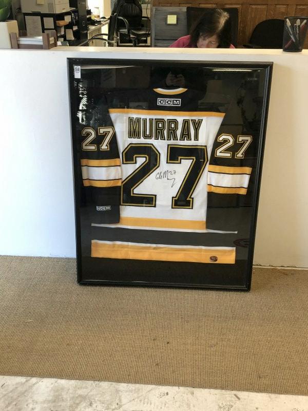 Hockey - Framed Glen Murray Boston Bruins #27 jersey, in black shadowbox frame, from local home, who (1 of 3)