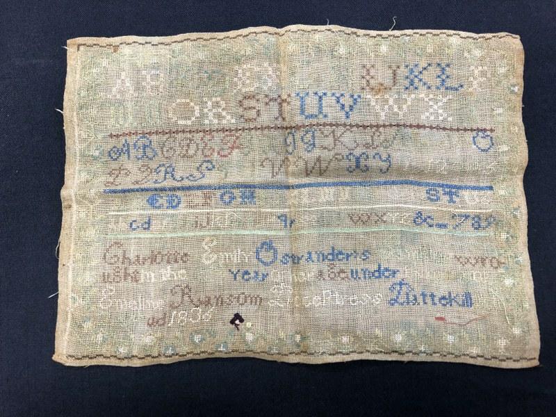 1836 sampler, identified with names, dated 1836. Looks like Plattekill (NY). From Hudson Valley (1 of 4)