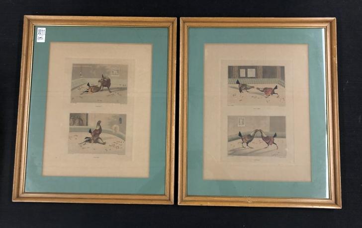 (2) C R Stock framed cock fighting engravings, in matching frames and matting. Nice overall (1 of 4)
