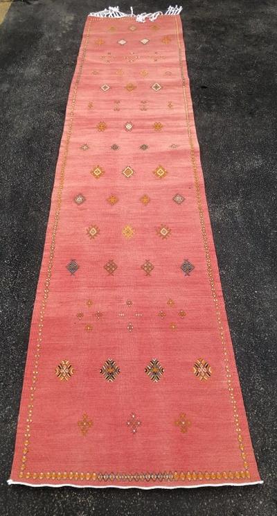 Moroccan handmade runner, from Hudson Valley home, measures 123" x 26", nice condition. (1 of 1)