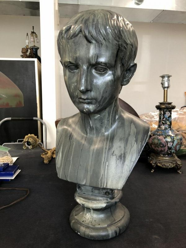 P P Caproni & Bro. Boston plaster bust of ( Aurelius (?), from local estate. Has their brass label (1 of 7)