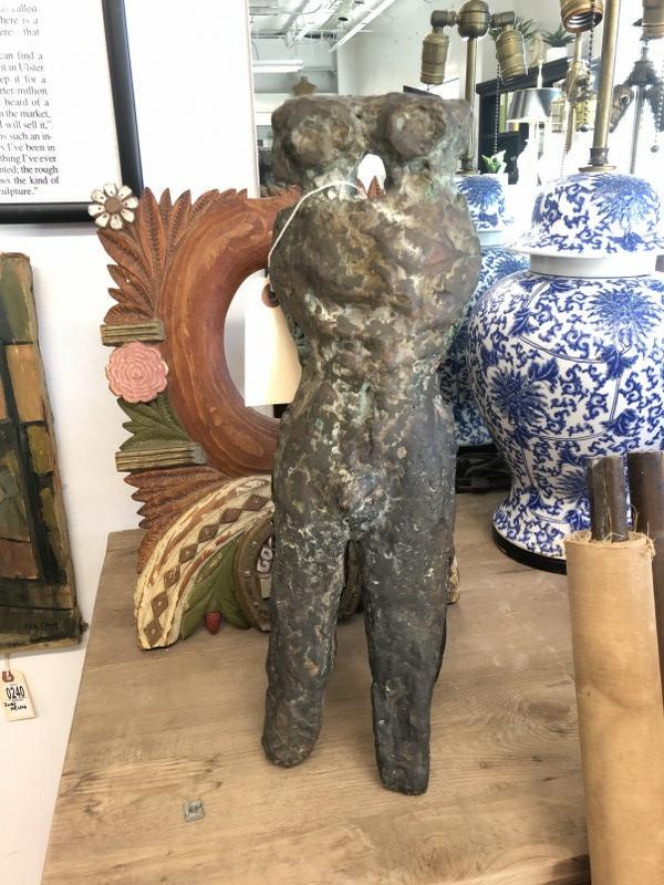 Ancient (?) bronze figure with man on one side & woman on other. Found in local estate of a Vassar (1 of 3)