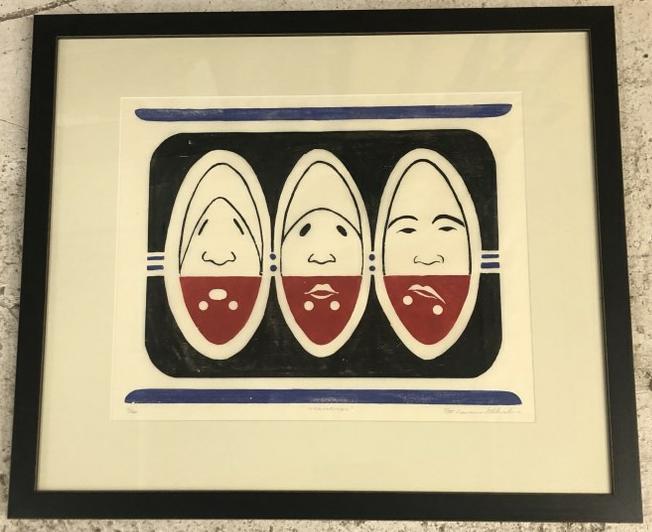 Larry Ahvakana signed limited edition print titled ( In Transition ) Number 13 of 20. Beautifully (1 of 3)