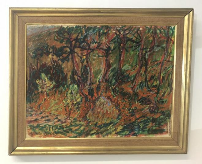 Moreno Pincas (born 1939 Bulgarian ) impressionist o/b landscape, with labels on back stating it was (1 of 7)