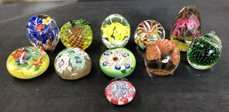 Estate collection (11) art glass paperweights, in fine condition. I see no visible damage, were (1 of 7)