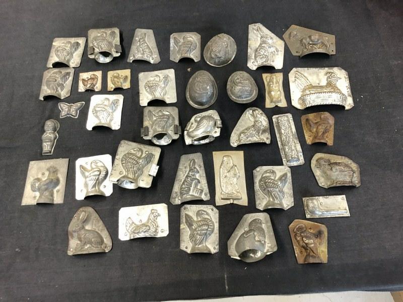 Vintage collection of chocolate candy molds, from Woodstock, N.Y. estate, she had them in her (1 of 8)