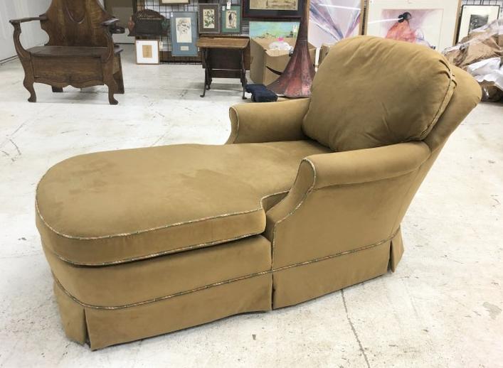 Contemporary chaise, microfiber material, from fine clean non smoking home in Dutchess County, N.Y. (1 of 4)