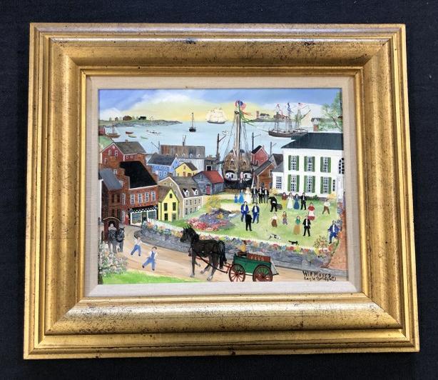 Will Moses ( born 1956 ) o/b titles ( Tied the Knot ), painting measures 8" x 10", painted in 1988. (1 of 4)