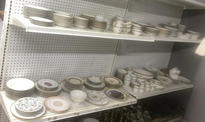 Big estate lot mostly LIMOGES and other porcelain dishes, dessert sets, etc. Good lot for dealer to (1 of 15)