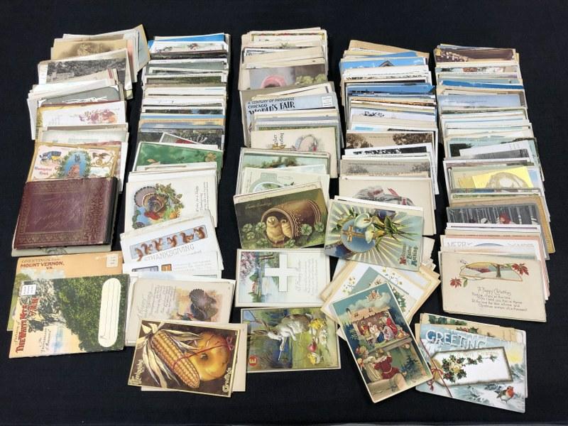 Estate lot older postcards, mixed group, approx. 200 plusâ€¦.Holidays, states, Northeast, from 1900 (1 of 4)