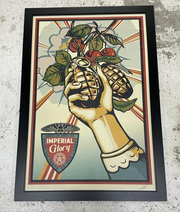Shepard Fairey signed â€œImperial Gloryâ€ Screenprint, in nice frame, very nice condition. Signed (1 of 2)