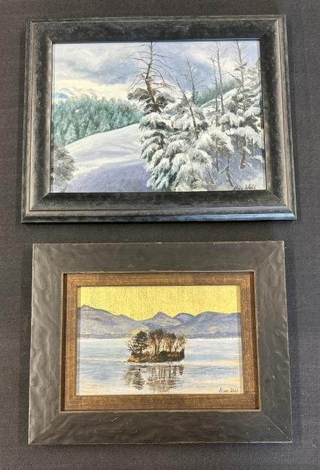 (2) ALISON WEBB paintings from fine home, they are titled ( View from the chair lift ) & Dream Lake. (1 of 6)