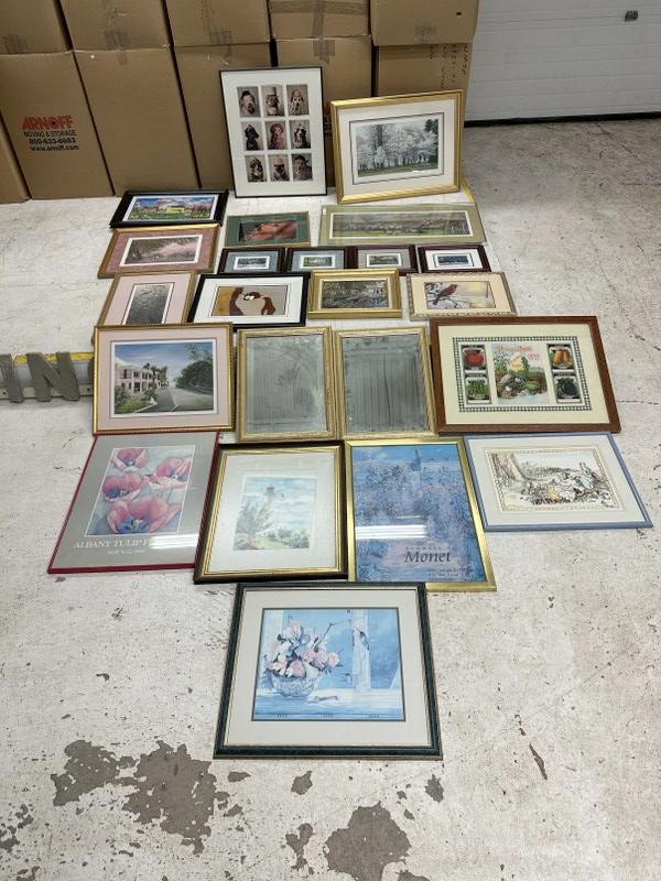 (23) estate framed prints, including Disney cel, framed seed packets, many signed by Artists, etc. (1 of 9)