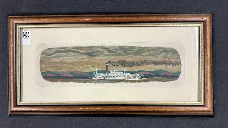 Gouache of NORTHERN UNION PACKET LINE (CITY OF ST. LOUIS ), unsigned in later frame. Painting (1 of 3)