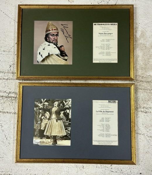 (2) framed OPERA pictures of Sherrill Milnes & Joan Sutherland, from estate of Richard Philip of: (2) framed OPERA pictures of Sherrill Milnes & Joan Sutherland, from estate of Richard Philip of Catskill, N.Y. The frames measure 15" x 22".