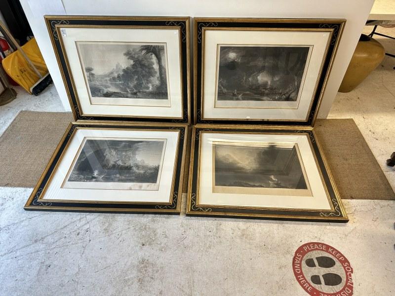 Thomas Cole complete set of (4) engravings from The Voyage of Life series (1842 ). These are 1853,: Thomas Cole complete set of (4) engravings from The Voyage of Life series (1842 ). These are 1853, by James Smillie. All 4 in beautiful matching black & gold decorated custom frames. They come from a