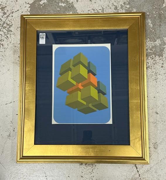 Marko Spalatin ( b 1945 ) silkscreen in gold frame, nice found estate condition, print measures 14": Marko Spalatin ( b 1945 ) silkscreen in gold frame, nice found estate condition, print measures 14" x 10", the gold frame measures 26" x 21". Information on back as pictured.