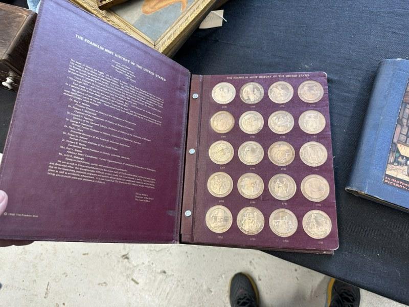 (84) FRANKLIN MINT bronze coins in folder , ( History of the United States ) years are from: (84) FRANKLIN MINT bronze coins in folder , ( History of the United States ) years are from 1176-1859â€¦..from local estate.