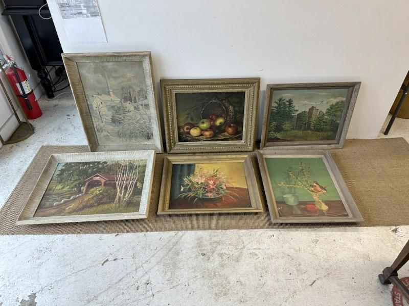 Estate lot (6) paintings including (5) by Bunny Hammer & (1) o/c still life with apples by Ellen B.: Estate lot (6) paintings including (5) by Bunny Hammer & (1) o/c still life with apples by Ellen B. Farr & dated 1888. As found estate condition, good lot for dealer to sort outâ€¦ Bunny & Tack Ha