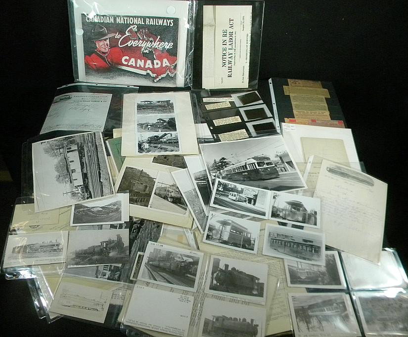 Lot of Early Railroad Ephemera: Lot of early railroad ephemera including advertising, photos, bill heads, negatives, tickets, maps, booklets, from B & O railroad, The Monongahela Railway Co, Phila Suburban Trans'n Co, Pullman Co, Ne