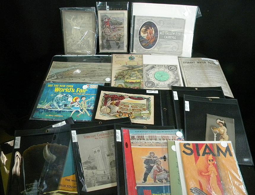 Great World's Fair & Exposition Lot: Great lot of World's Fair and Exposition catalogs, booklets, maps, tickets including Cincinnati 1883, Detroit 1910, Columbian 1893, Pan-American, British Empire 1924, Tennessee Centennial 1897, Appala