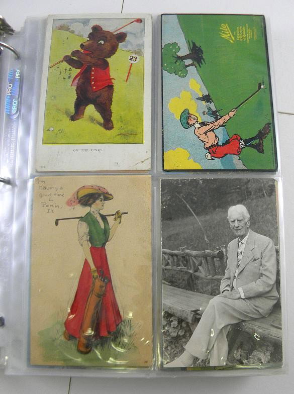 Album With 152 GOLF Postcards Many Club Houses Etc: Album With 152 GOLF Postcards Many Club Houses Etc. Some comical, 1920's to 60's....