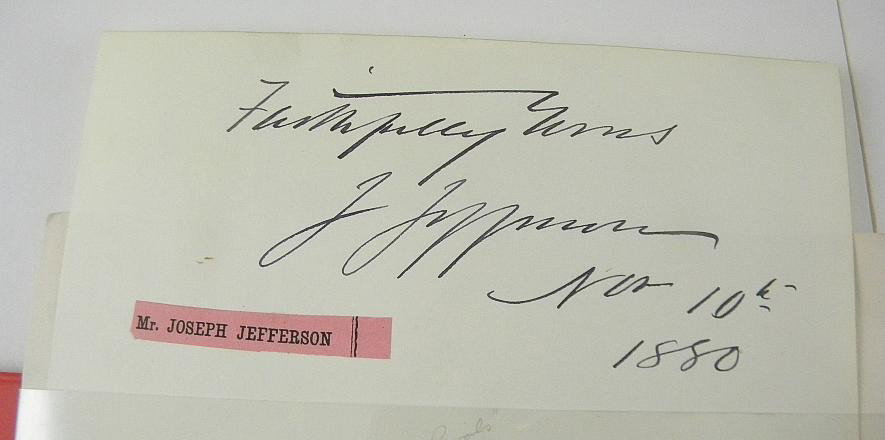 AUTOGRAPH Album Celebrity * Sports * & Others: Album of misc. autographs,including cut signature of actor Joseph Jefferson ( 1829-1905 ), Cut of Eddie Arnold, Sally Struthers signed photo, Lorne Green signed picture, Liberace signed photo , Henry 