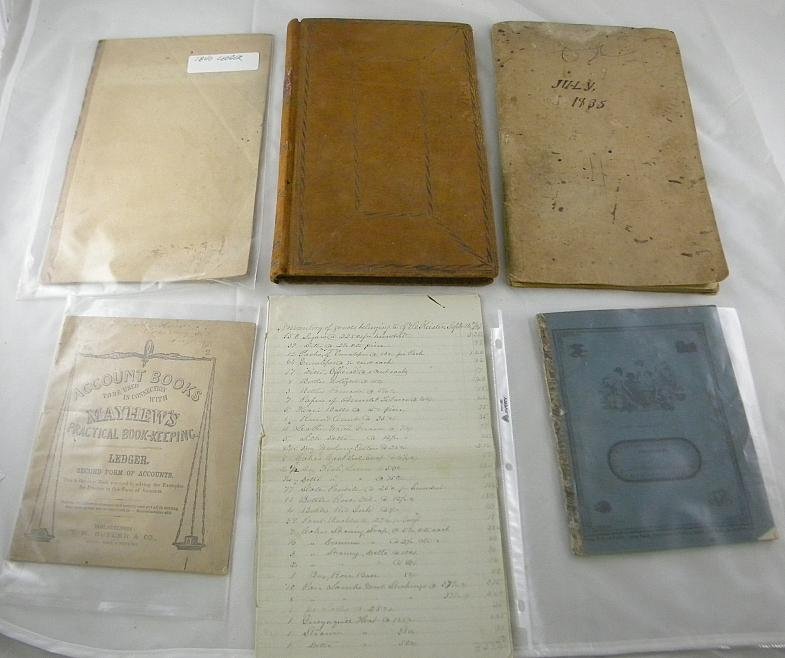 Lot of 4 Early Ledgers and Map Book: Lot of 4 early ledgers from 1800's(1-1835, 1-1848)and hand drawn map book, as pictured