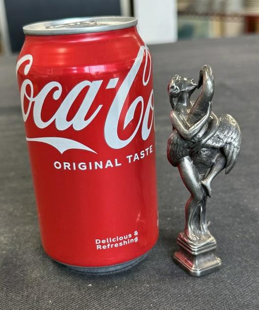 Small Statue ( Leda & Swan ) Possibly Silver, Signed Barye On Base, Measures 4" High, Found In