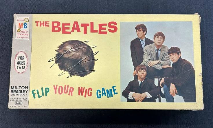 1964 BEATLES FLIP YOUR WIG GAME, in original box, looks like it had very little use, board is crisp, (1 of 7)