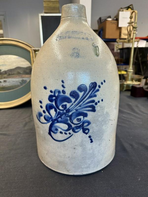 H Ottman & Co. Fort Edward, N.Y. (3) gallon decorated stoneware jug, from local Hudson Valley (1 of 5)