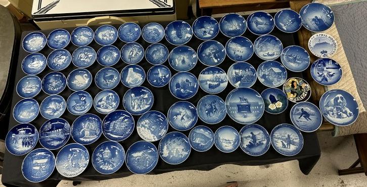 Estate collection (61) pcs. DENMARK Copenhagen 1970's & 1980's collector plates, includes (60) blue (1 of 11)