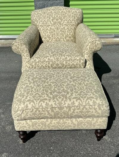 Decorative RESTORATION HARDWARE armchair & ottoman, from fine non smoking Hudson Valley country (1 of 4)