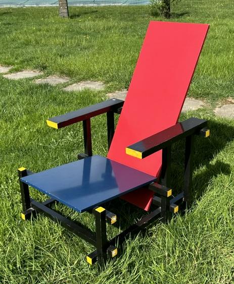 GERRIT RIETVELD style armchair, made in South Africa approx. 30 plus years ago, and was in NYC (1 of 4)
