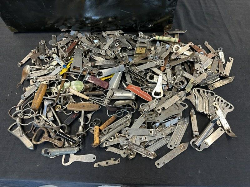 Big found estate collection of advertising  bottle openers, can openers, and some shoe horns, just (1 of 8)