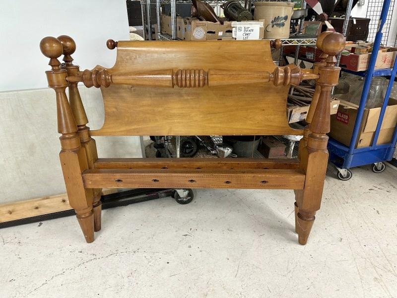 19th century maple rope bed, older refinish, excellent condition with metal modern side rails, from (1 of 2)