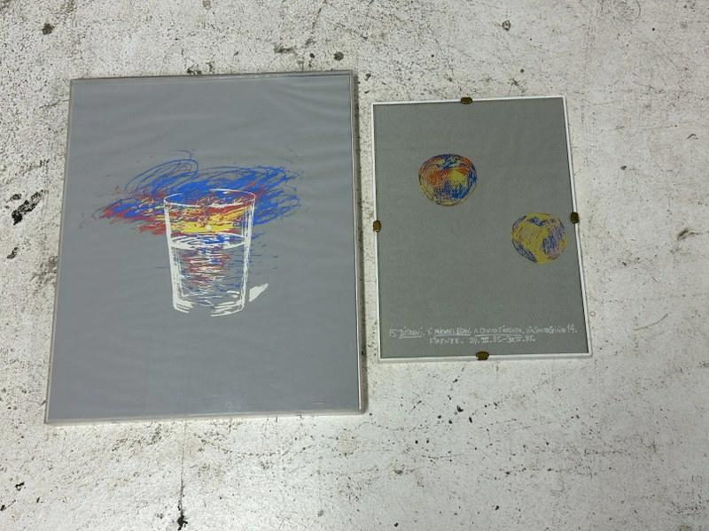 Michael Egan (2) framed pieces- includes show announcement Florence Italy 1985 ( frame measures (1 of 5)