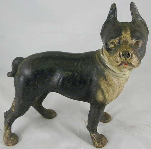 28: Antique Cast Iron Boston Terrier Dog Doorstop - 28: Antique Cast Iron Boston Terrier Dog Doorstop