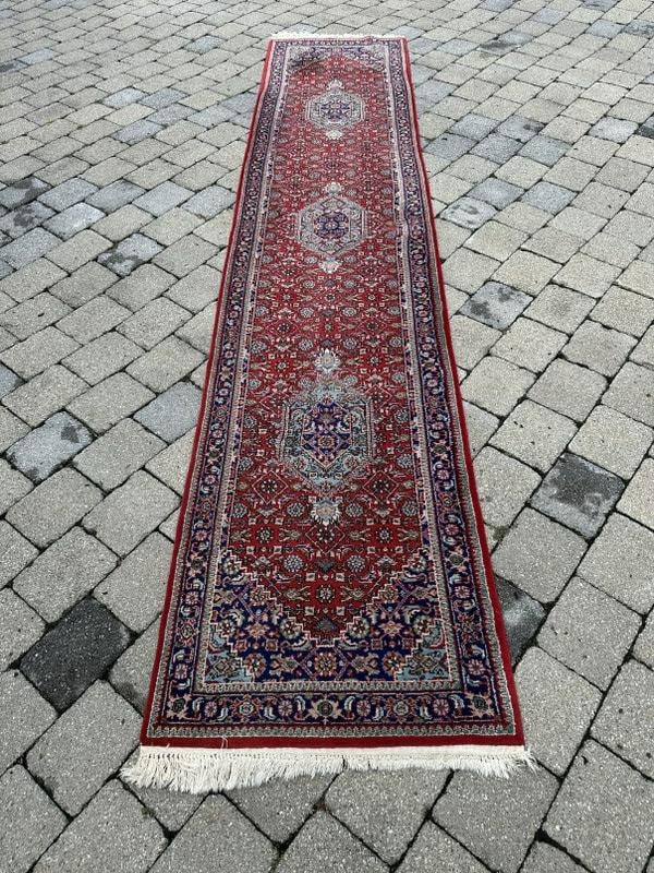 Handmade oriental wool runner, from fine Kingston, N.Y. non smoking home, measures 144" x 30". (1 of 3)