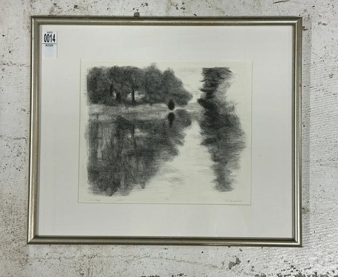 Robert Angeloch (1922-2011) signed lithograph titled ( Sawkill ). Number 1 of 9, done in 1965, (1 of 4)