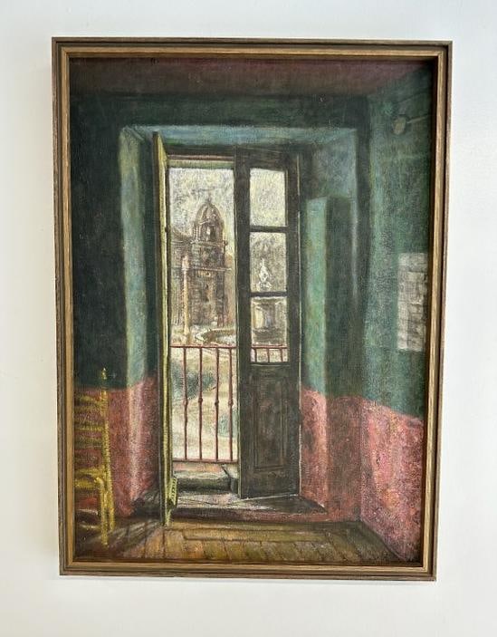 Attributed to Alton Pickens ( 1917-1991 ) o/c ( A Paris Interior ), unsigned, measures 28.5" x 20". (1 of 3)