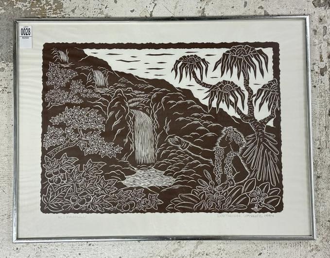 Dietrich Varez ( B 1939 Hawaii ) signed print ( 1994 ) titled ( KIPAHULU ) from local estate, nice (1 of 4)