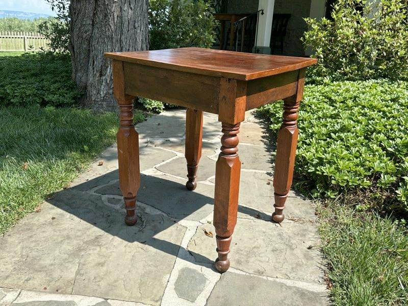 Cherry country work stand New York leg, structurally sound, measures 29" H X 25" W X 21" D (1 of 3)