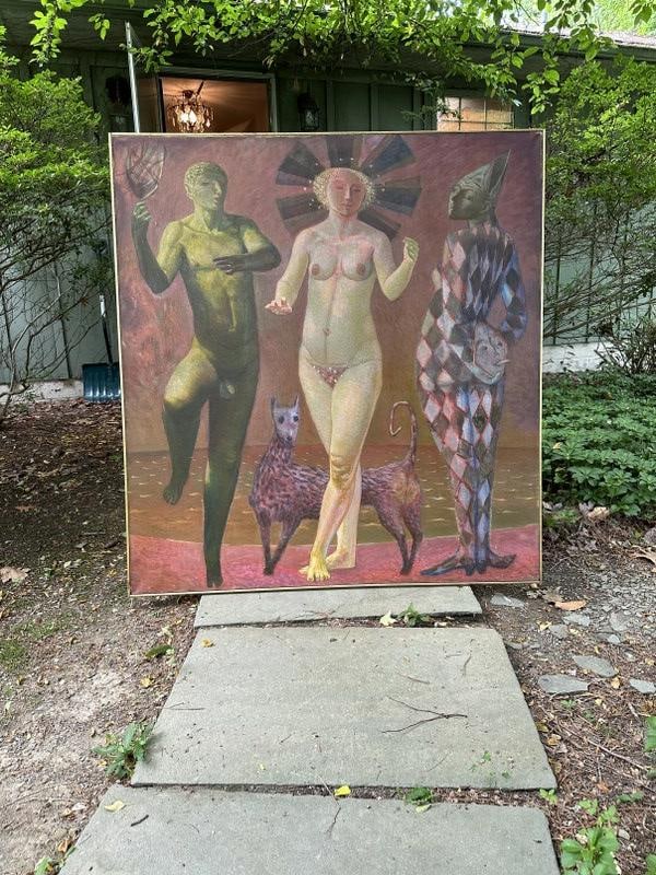 Alton Pickens ( 1917-1991 ) o/c titled ( Mother of God, 1981 ) signed on verso, directly from estate (1 of 7)