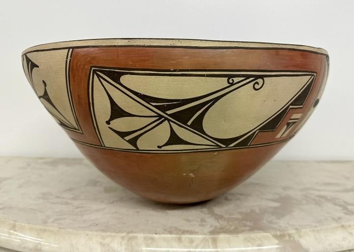 Large Indian decorative pot, unsigned, from estate collection we are selling. Nice overall (1 of 5)