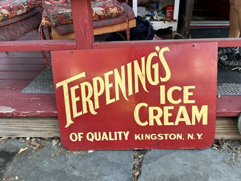 Circa 1940's Double Sided Terpening's Ice Cream (kingston, N.y. ) Heavy