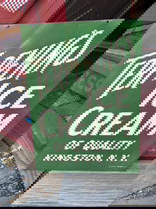 Circa 1940's Double Sided Terpening's Ice Cream (kingston, N.y. ) Heavy