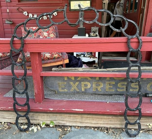 Folkart horseshoe architectural element that hung on old barn in downstown Kingston, N.Y. Measures (1 of 2)