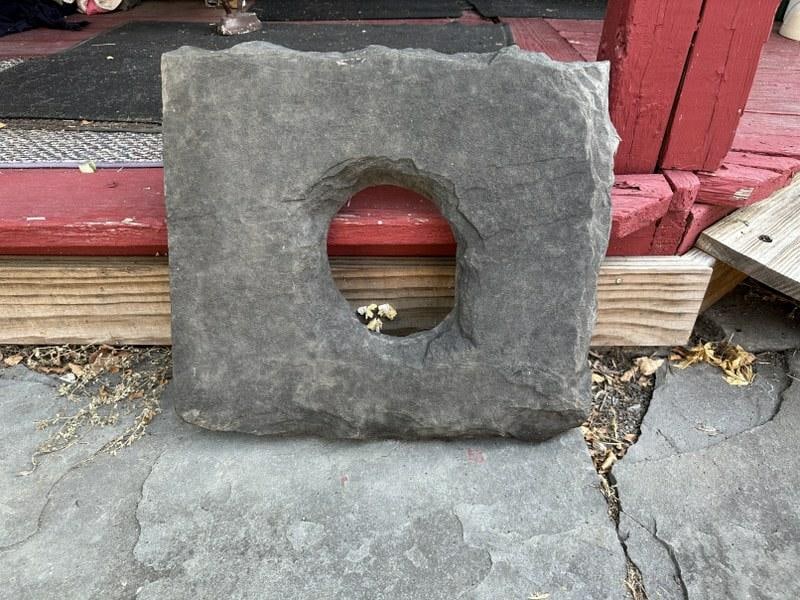 Bluestone square with hole cut out of center, perfect garden element. Measures approx. 20" x 20" x (1 of 2)